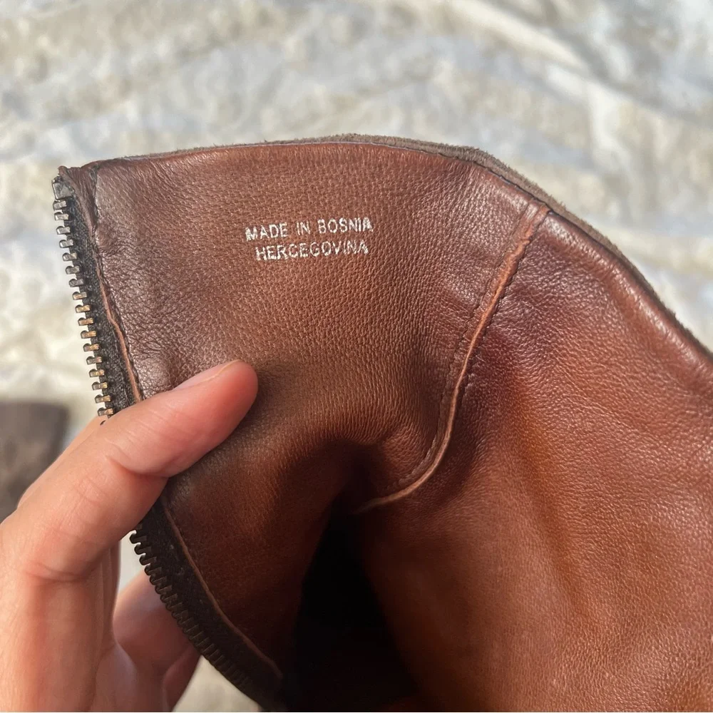 A.S.98 Military Dress Style Boots in Stone Leather Side Zip Women's 38 (US 7.5) - Picture 12 of 16